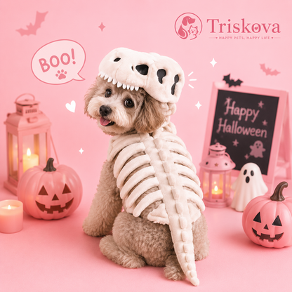 Triskova Cute Dinosaur Skeleton Pet Costume