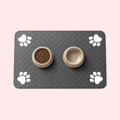 Absorbent Pet Feeding Mat Waterproof Quick Dry Rubber Backing for Dog & Cat Bowls