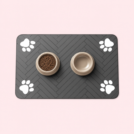 Absorbent Pet Feeding Mat Waterproof Quick Dry Rubber Backing for Dog & Cat Bowls