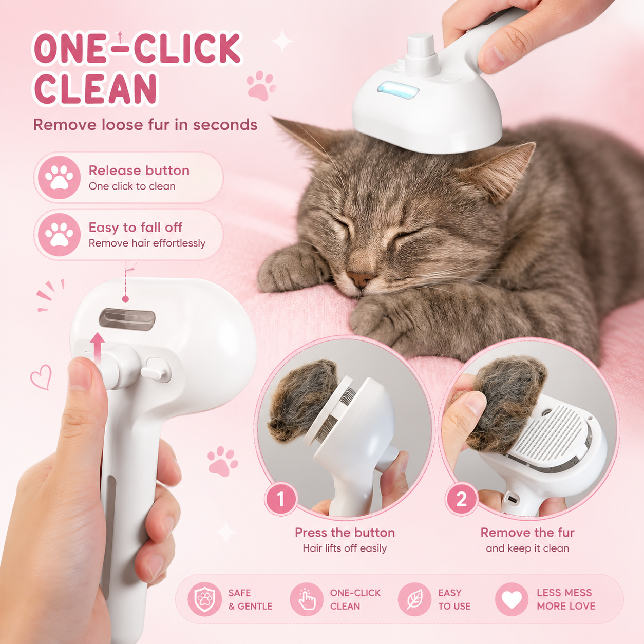 Triskova™ SteamGroom Pro 3-in-1 Pet Brush
