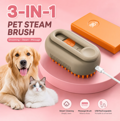 Triskova™ SteamGroom Pro 3-in-1 Pet Brush