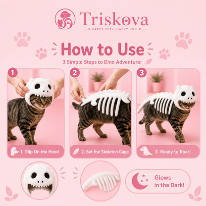 Triskova Cute Dinosaur Skeleton Pet Costume